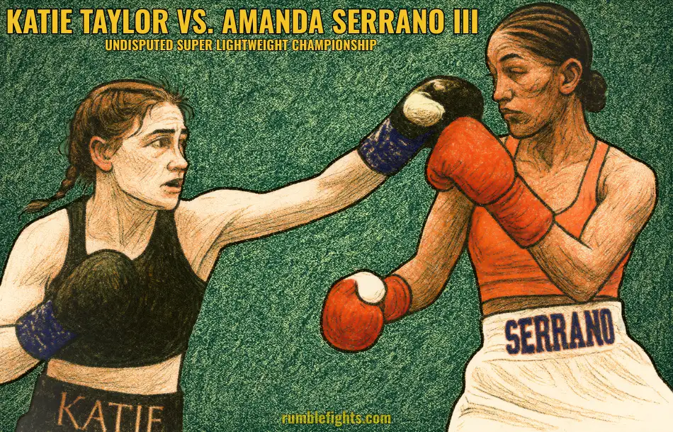 Katie Taylor vs. Amanda Serrano 3. Cartel promocional de rumblefights.com